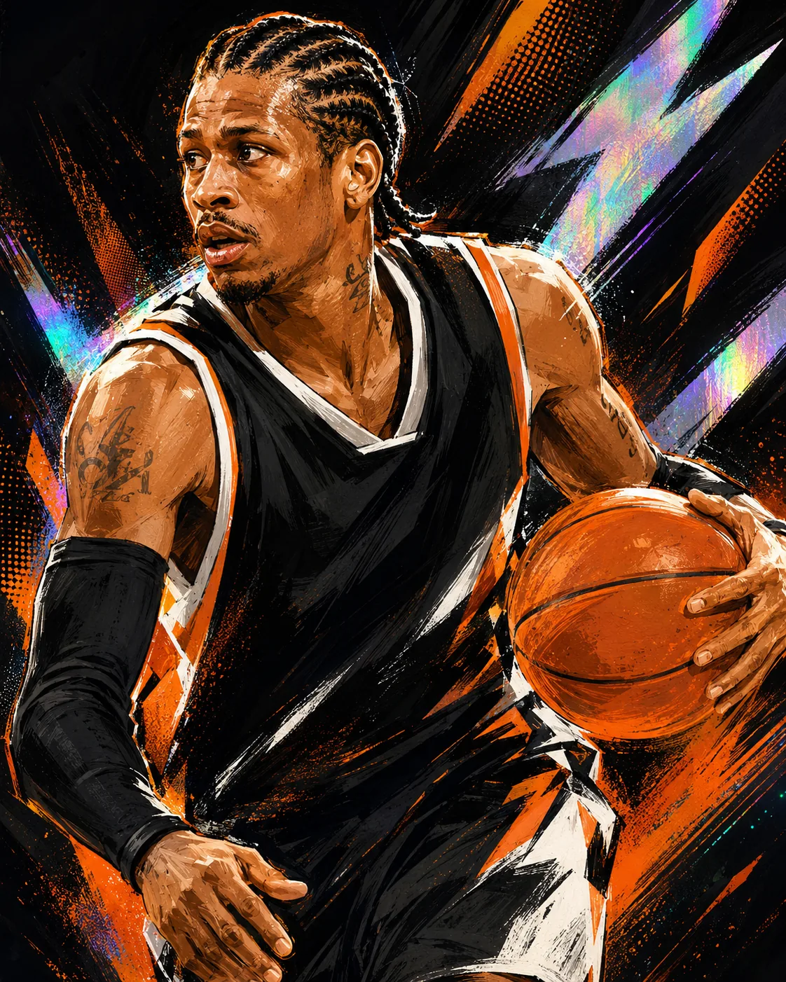 Illustrated portrait of Allen Iverson