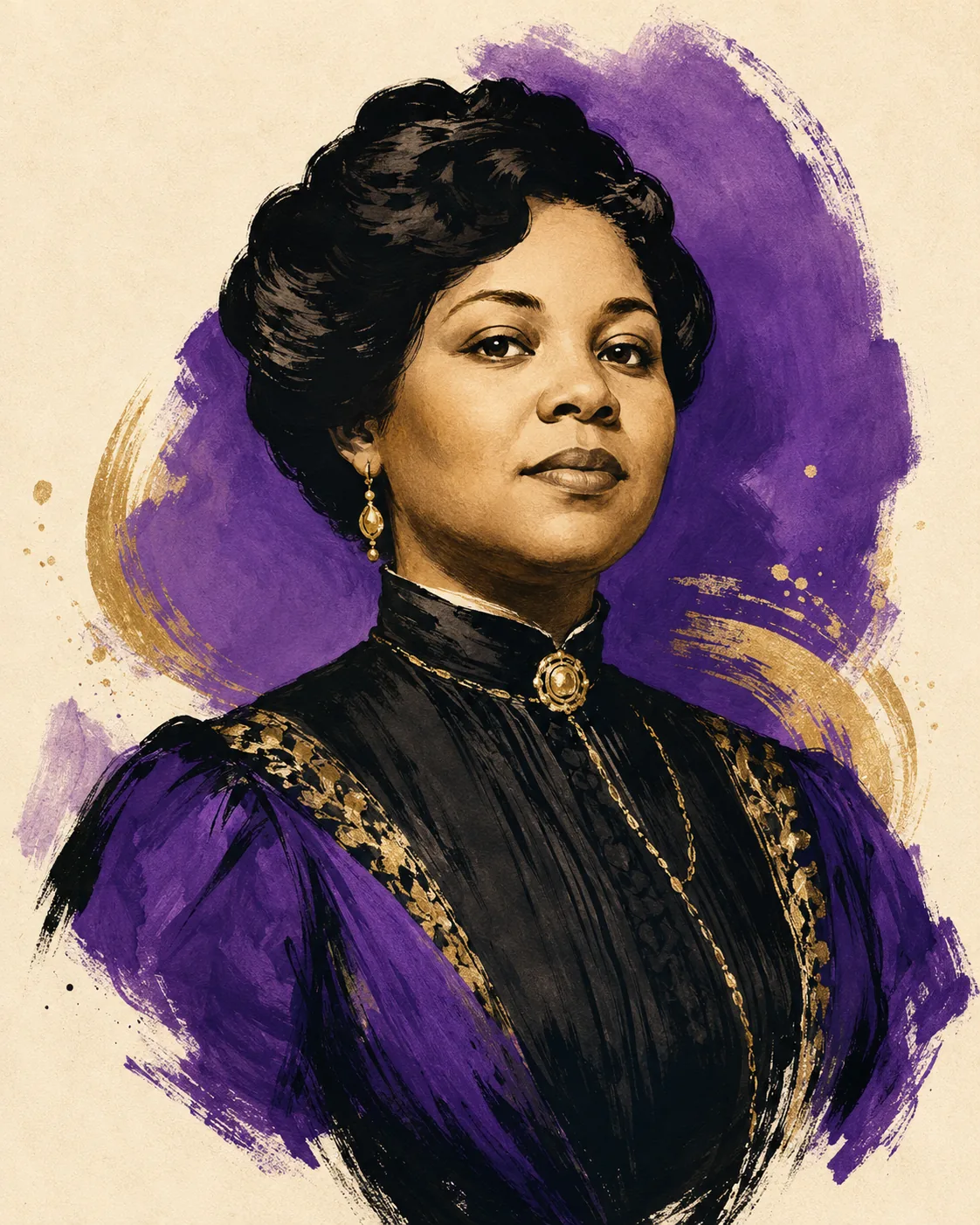 Illustrated portrait of Madam C. J. Walker
