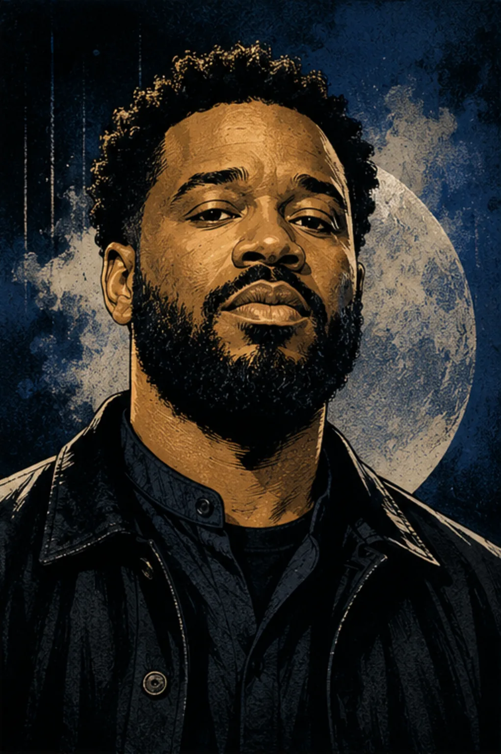 Illustrated portrait of Ryan Coogler