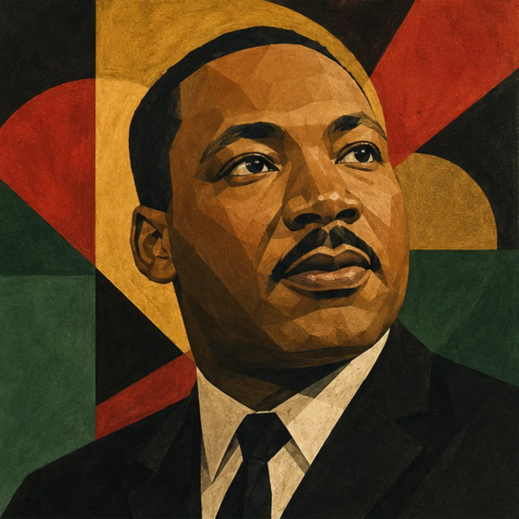 Illustrated portrait of Martin Luther King Jr.