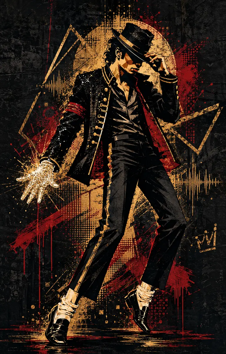 Illustrated portrait of Michael Jackson