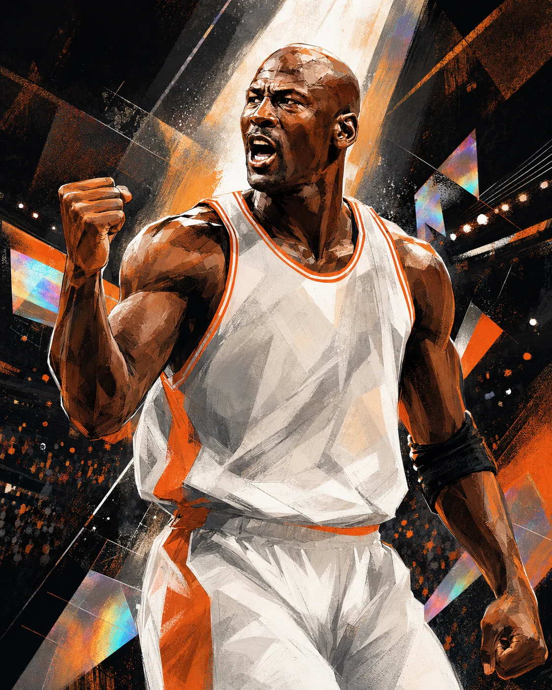 Illustrated portrait of Michael Jordan